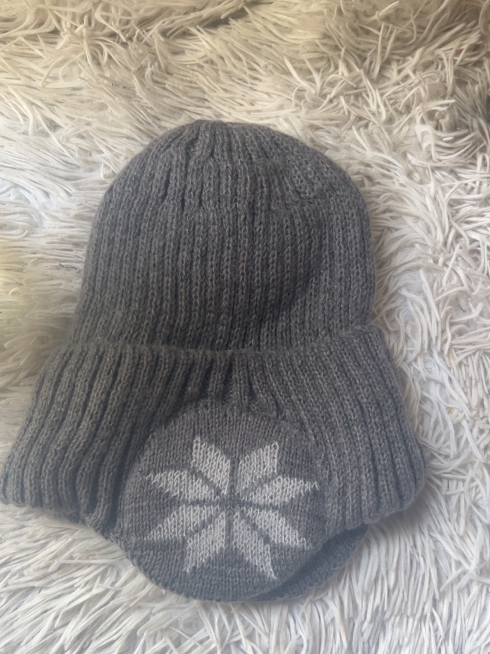 Gray Knit Beanie Hat